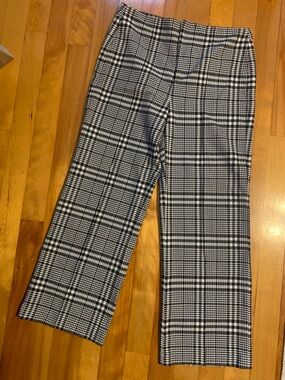 Zara Black and White Plaid Trousers